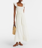 Faithfull Valentina shirred cotton maxi dress