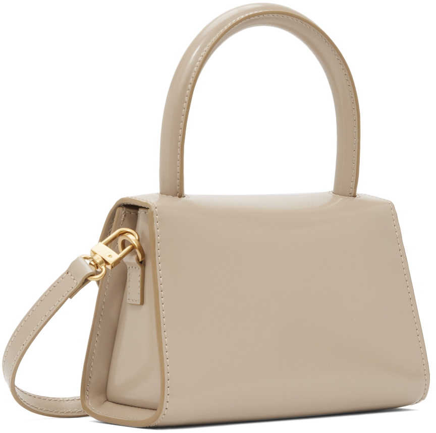 BY FAR Beige Mini Semi Patent Bag By Far