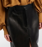 Khaite Anden leather midi skirt