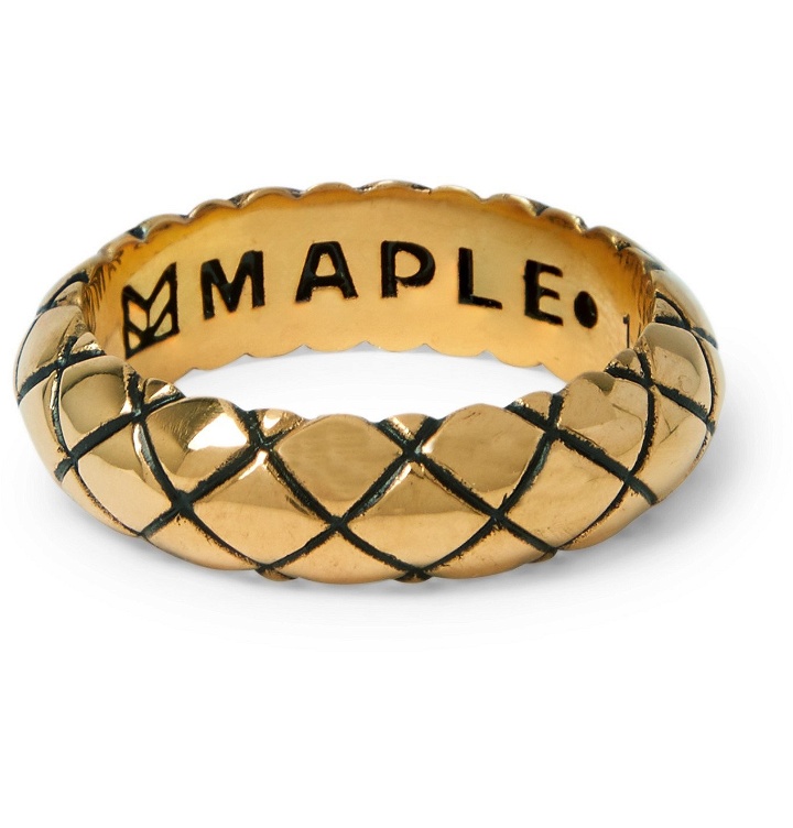 Photo: MAPLE - Quilted Gold-Plated Ring - Gold