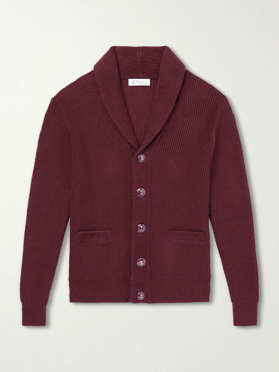 Brunello Cucinelli - Shawl-Collar Ribbed Cotton Cardigan