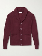 Brunello Cucinelli - Shawl-Collar Ribbed Cotton Cardigan - Burgundy