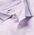 Nike Golf - Vapor Logo-Embroidered Striped Stretch Dri-FIT Golf Polo Shirt - Lilac