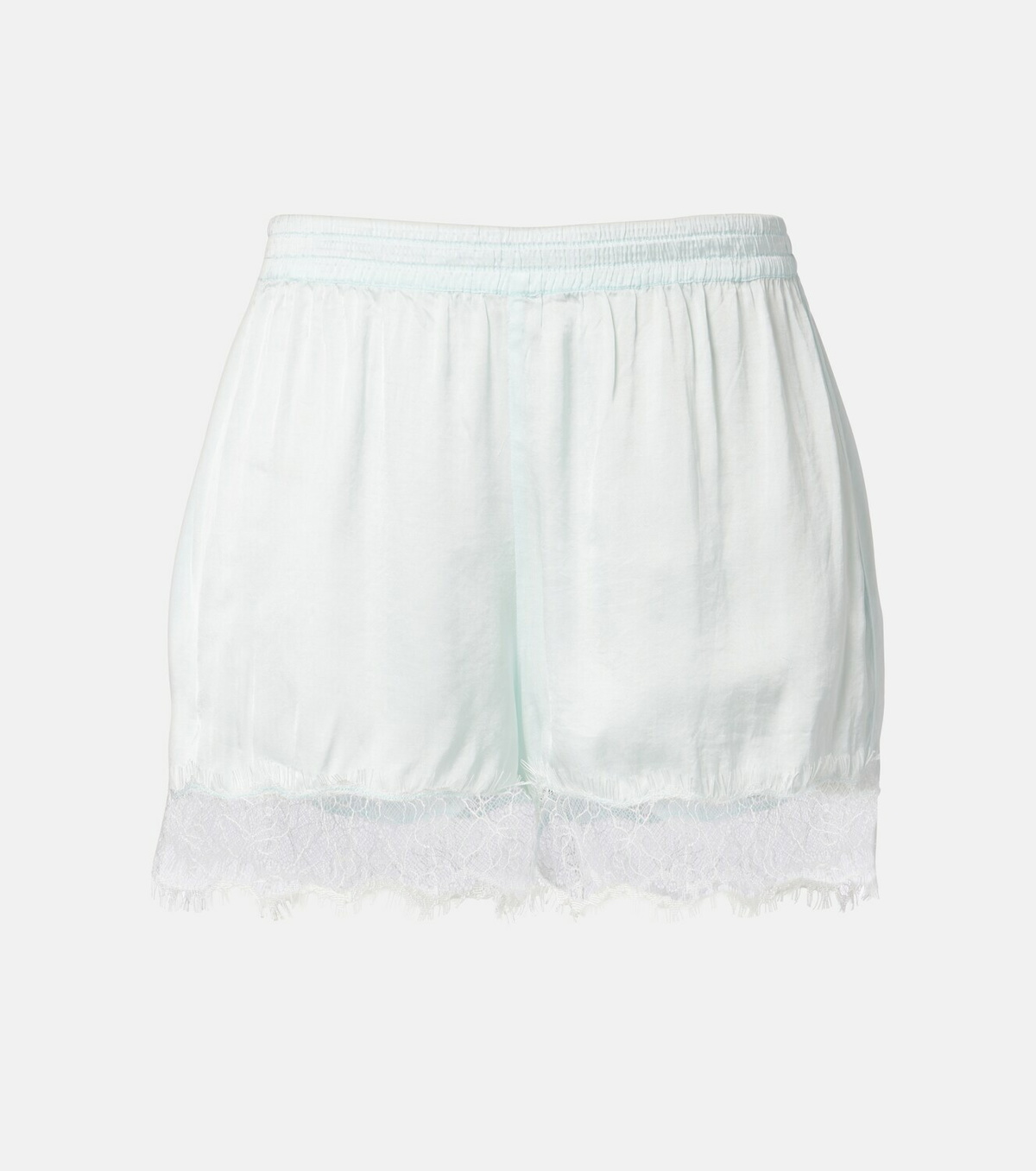 Poupette St Barth Doris lace-trimmed satin shorts