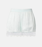 Poupette St Barth Doris lace-trimmed satin shorts