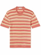 PIACENZA 1733 - Jacquard-Knit Silk and Linen-Blend T-Shirt - Orange