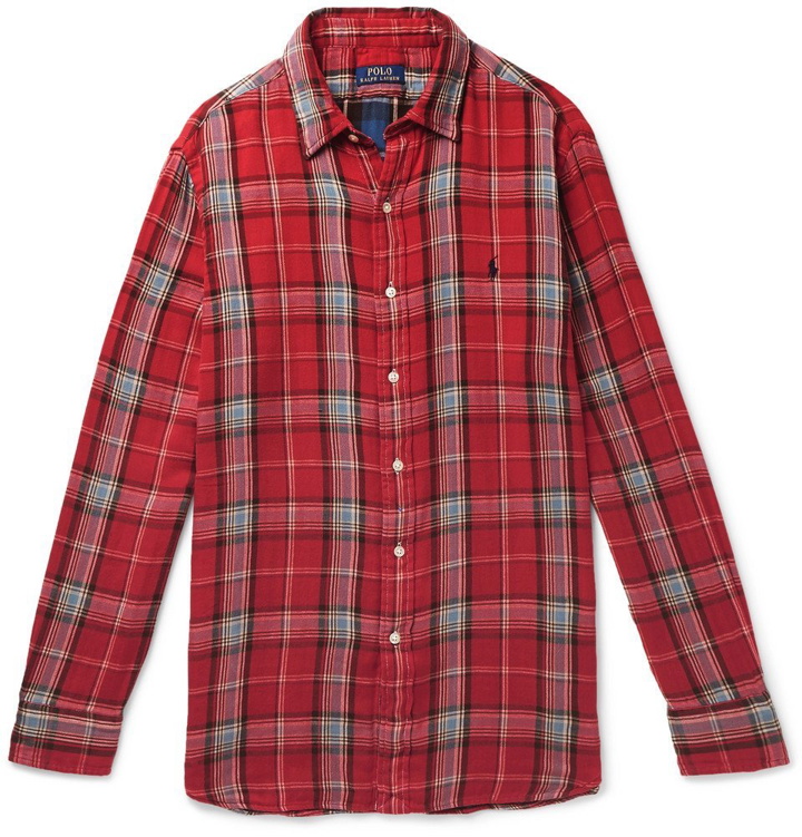 Photo: Polo Ralph Lauren - Double-Faced Checked Cotton-Flannel Shirt - Men - Red