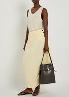 Studio Nicholson Wrapped Effect Woven Cotton Midi Skirt Off White