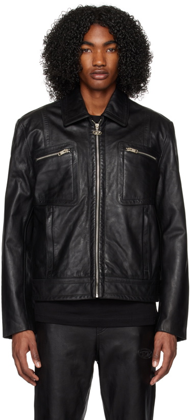 Photo: Diesel Black L-Cale Leather Jacket