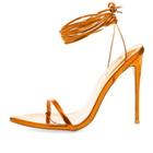 Femme LA Women's London Lace Up Sandal Heel in MtllcOrng