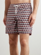 Richard James - Straight-Leg Mid-Length Printed Recycled Swim Shorts - Brown