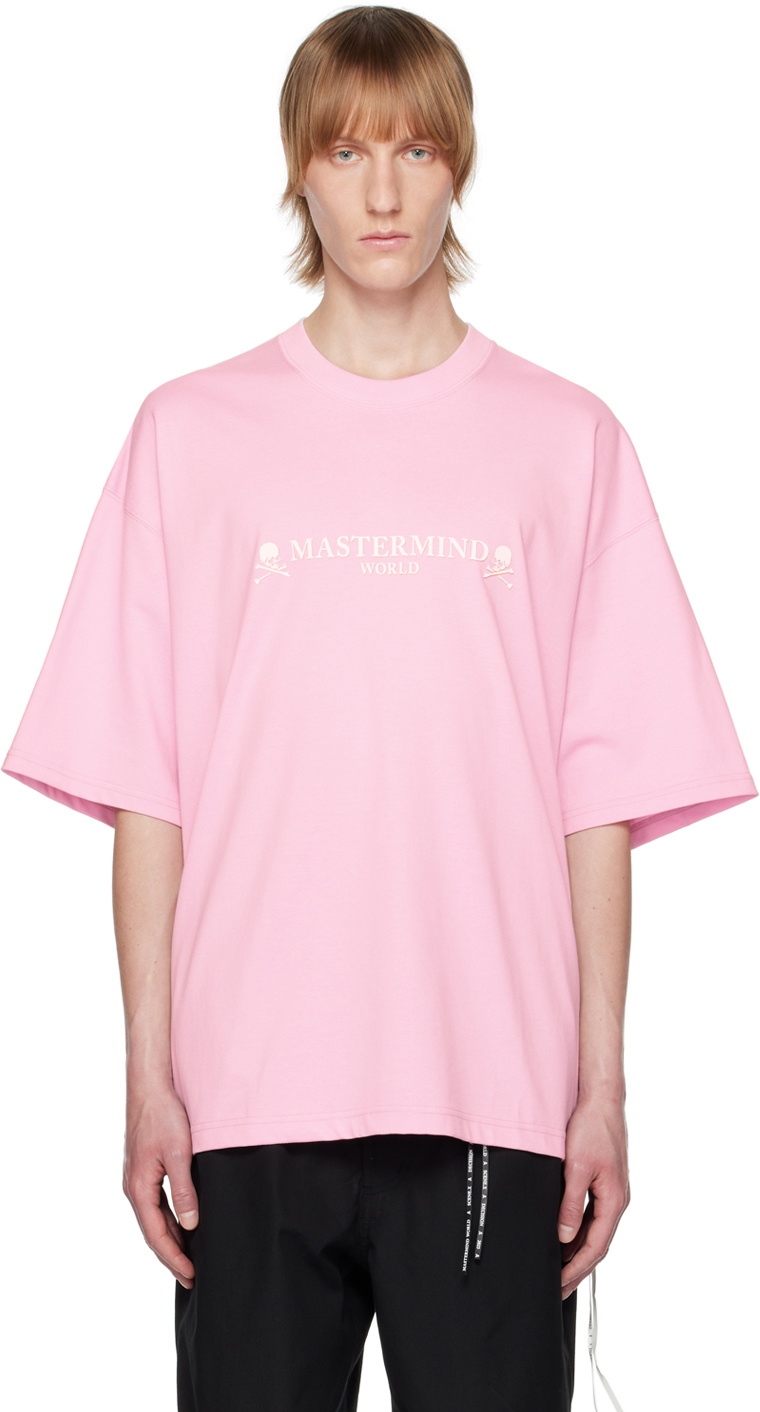mastermind WORLD Pink Bonded T-Shirt MASTERMIND WORLD