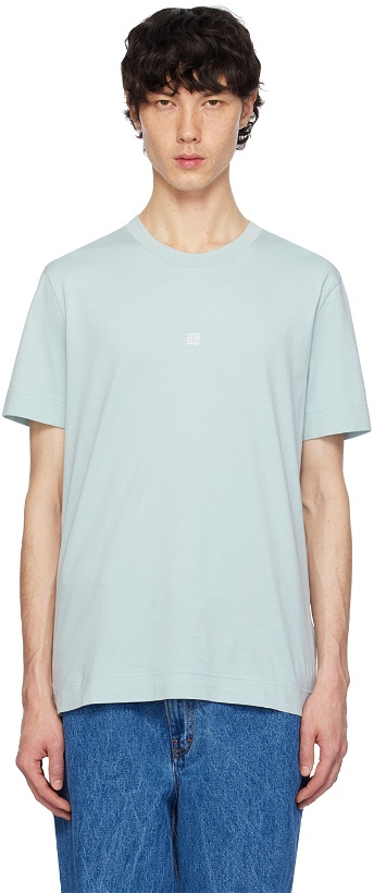 Photo: Givenchy Blue Embroidered T-Shirt