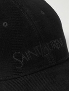 SAINT LAURENT - Logo-Embroidered Cotton-Cordurory Baseball Cap - Black