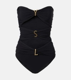 Saint Laurent Cutout embellished swimsuit