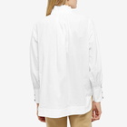 GANNI Women's Cotton Poplin Tie String Shirt in Bright White