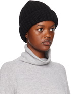 Baserange Black Ribbed Beanie