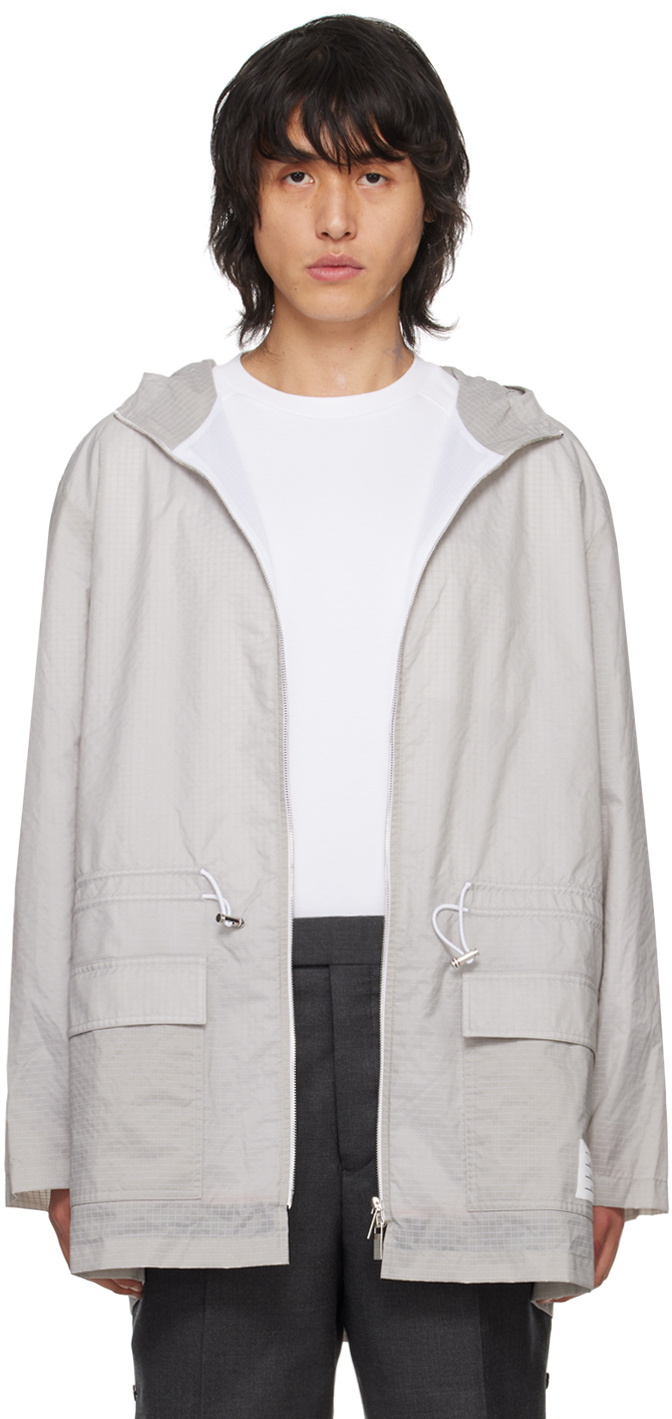 Thom Browne Gray Hooded Jacket Thom Browne