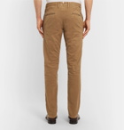 Incotex - Slim-Fit Textured Stretch-Cotton Trousers - Men - Tan
