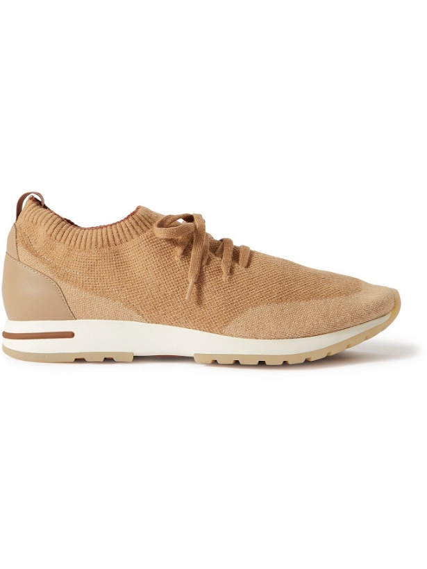 Photo: Loro Piana - 360 Flexy Walk Leather-Trimmed Knitted Wool Sneakers - Unknown