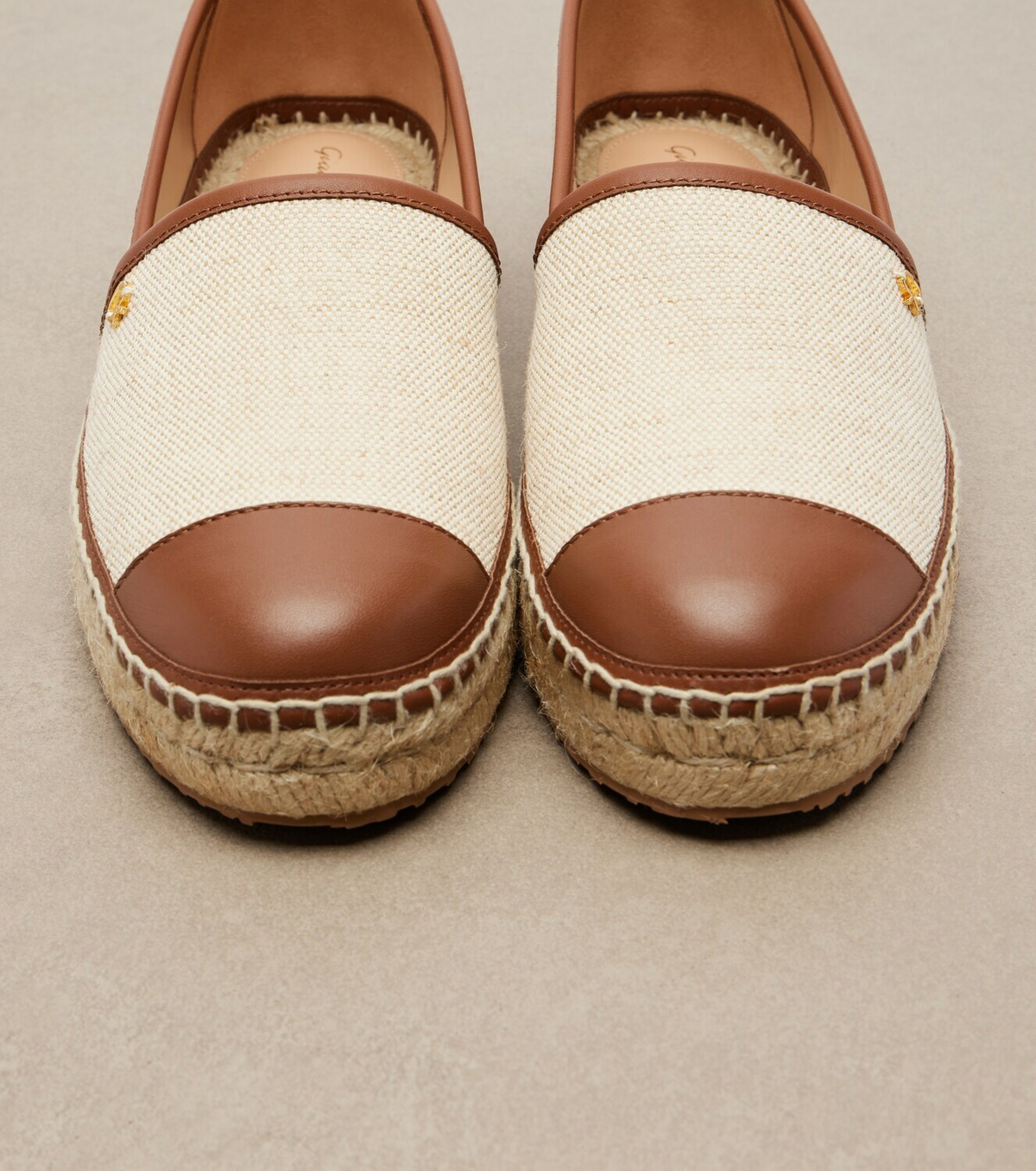 Gianvito Rossi Leather-trimmed canvas espadrilles