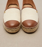 Gianvito Rossi Leather-trimmed canvas espadrilles