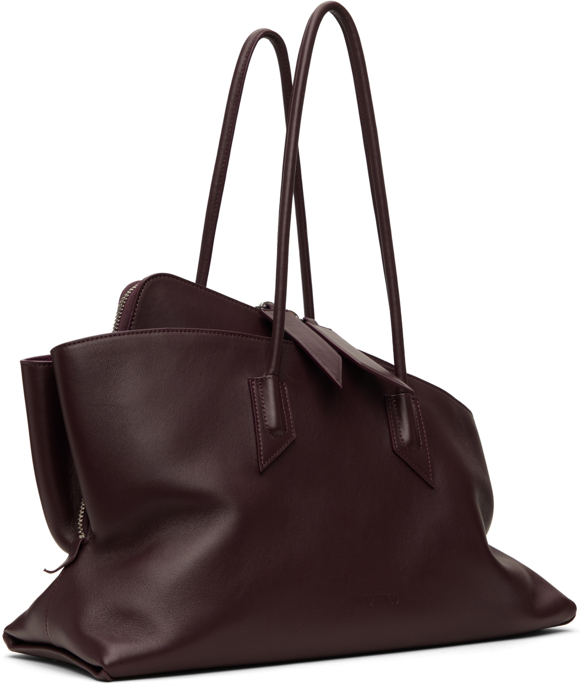 The Attico Burgundy 'La Passeggiata Medium' Top Handle Bag