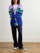 Marni - Striped Mohair-Blend Cardigan - Purple