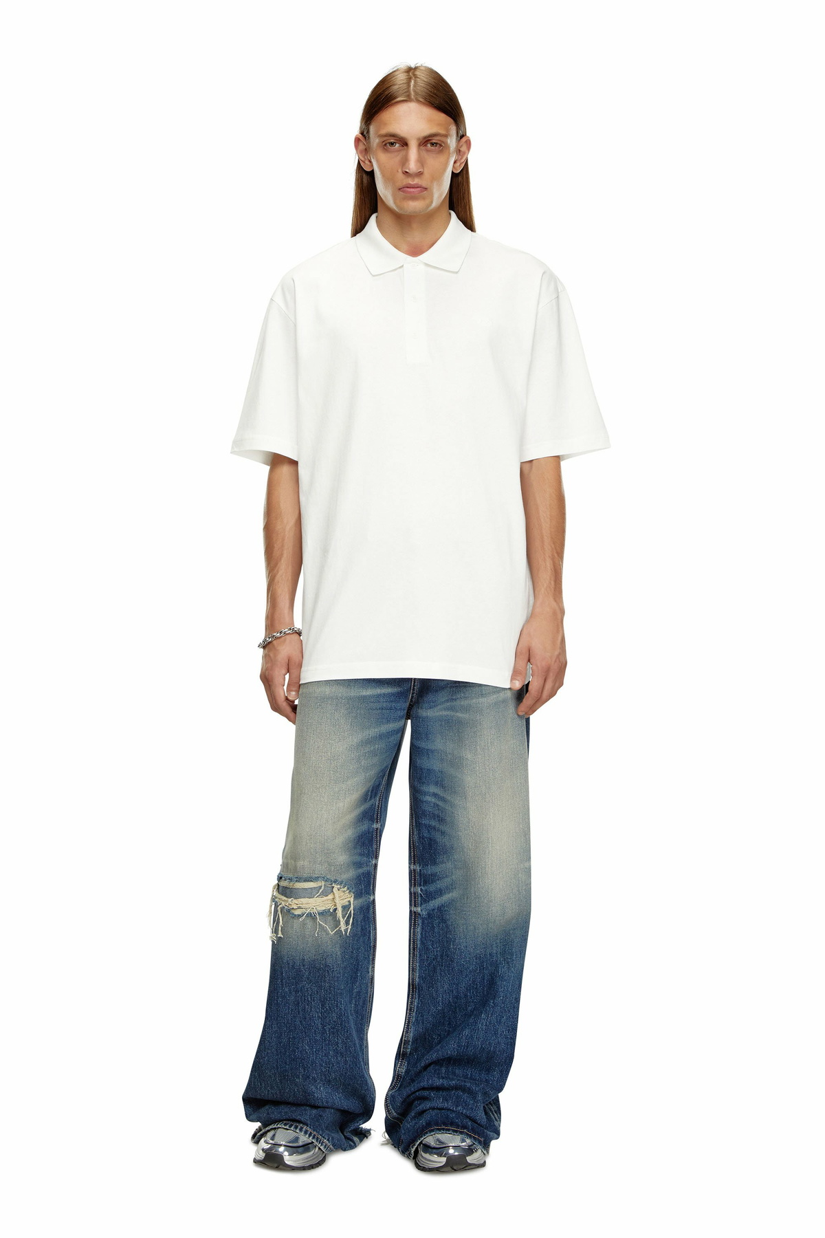 Diesel Polo shirt with maxi oval D embroidery - Polos Mens in Multicolor