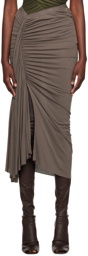 Rick Owens Lilies Gray Fog Midi Skirt