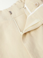 Zegna - Calcare Straight-Leg Belted Oasi Linen Trousers - White