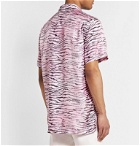 Sies Marjan - Rooney Button-Down Collar Tiger-Print Silk-Twill Shirt - Pink