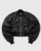 ROTATE Birger Christensen Cropped Braided Jacket Black Womens Bomber Jacket