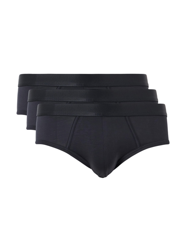 Photo: CDLP - Three-Pack Stretch-Lyocell Briefs - Blue