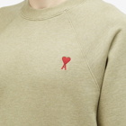 AMI Paris Men's Small A Heart Sweatshirt in Heather Sage