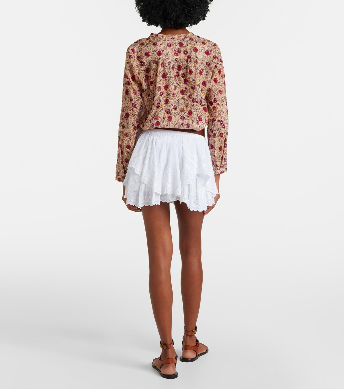 Marant Etoile Layale ruffled cotton shorts