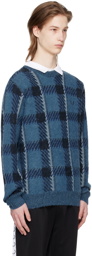 Fred Perry Blue Glitch Tartan Sweater