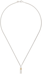 Tom Wood Silver Mined Cube Pendant Necklace