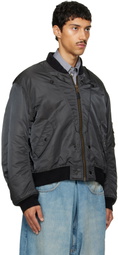 Maison Margiela Gray & Black Reversible Bomber Jacket