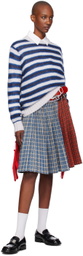 Charles Jeffrey LOVERBOY Blue & White Mohair Gloves Sweater
