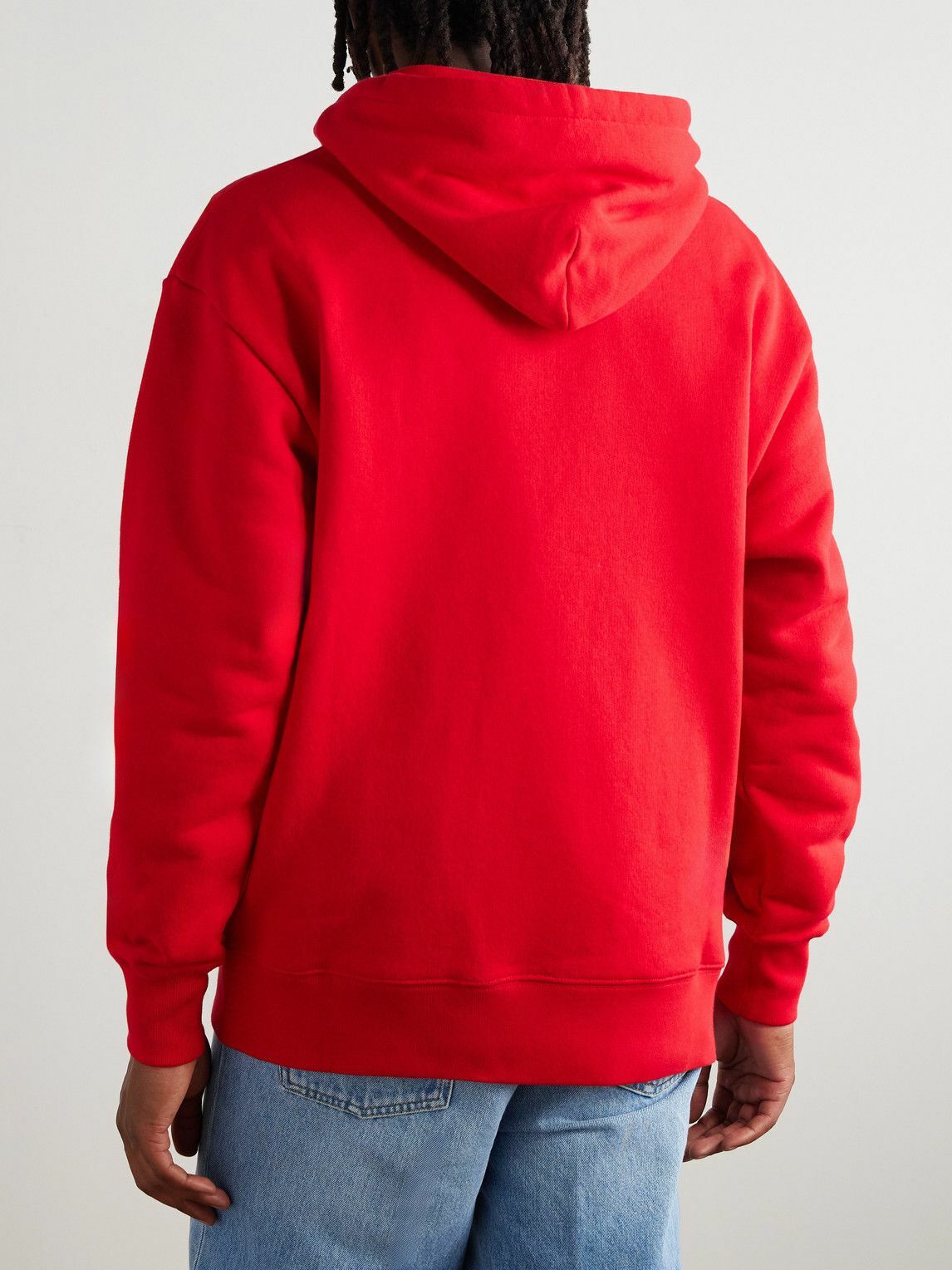 Valentino Garavani - Logo-Print Cotton-Jersey Hoodie - Red