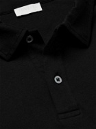 SUNSPEL - Slim-Fit Sea Island Cotton-Jersey Polo Shirt - Black