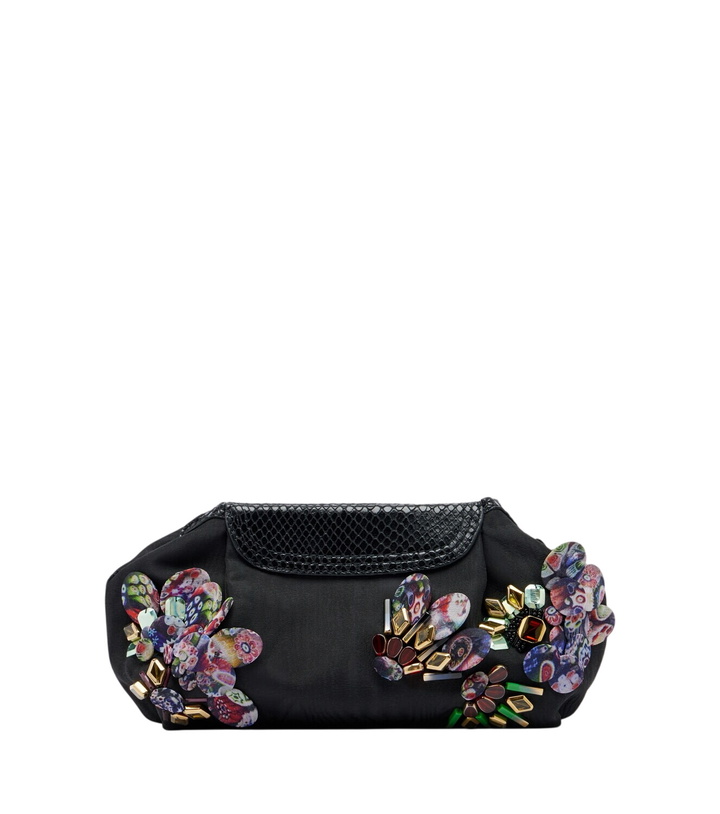 Photo: Dries Van Noten Embellished leather-trimmed clutch