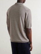 William Lockie - Merino Wool Polo Shirt - Brown