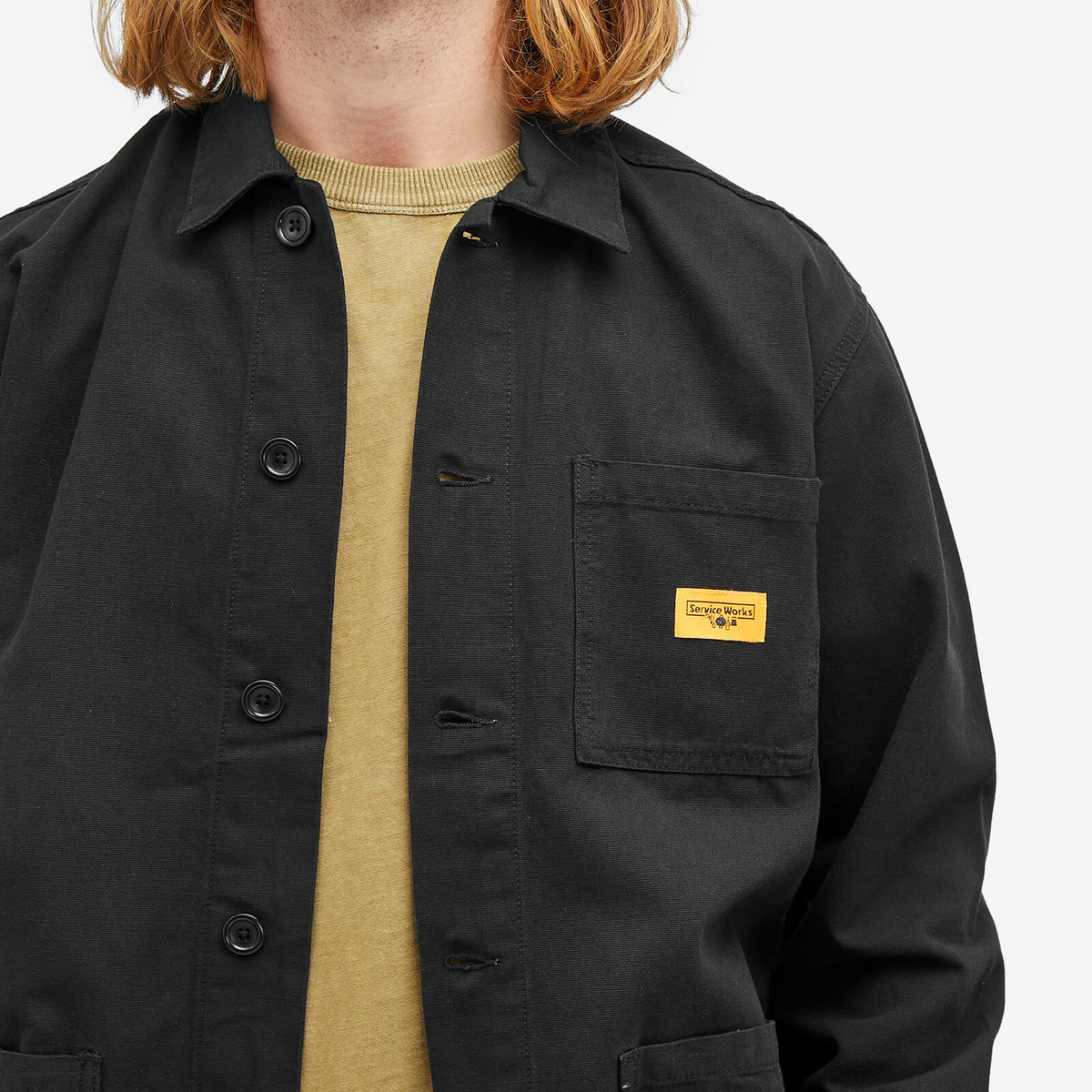 Service Works Men's Canvas Coverall Jacket in Black Service Works