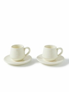 Brunello Cucinelli - Set of Two Glazed Ceramic Mugs and Saucers