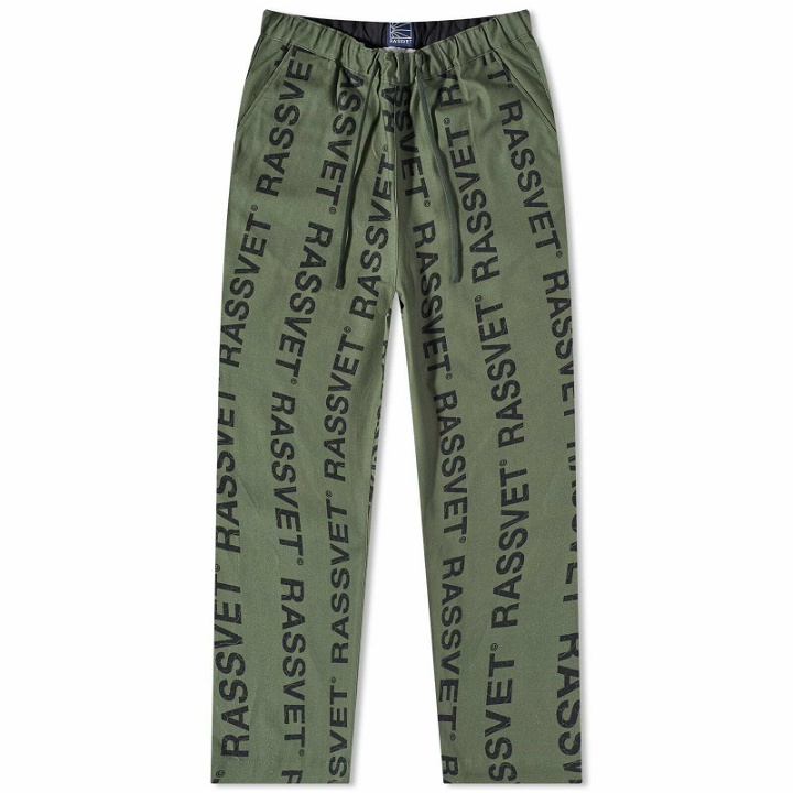 Photo: PACCBET Men's All Over Logo Pants in Green