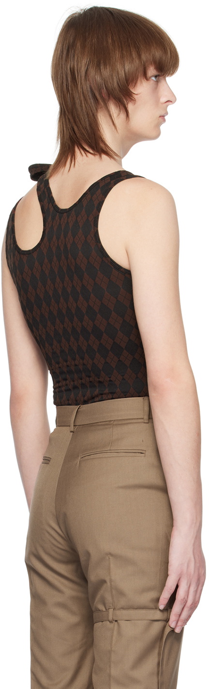 The World Is Your Oyster Brown Strap Tank Top