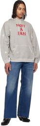 R13 Gray 'Not A Fan' Oversized Hoodie