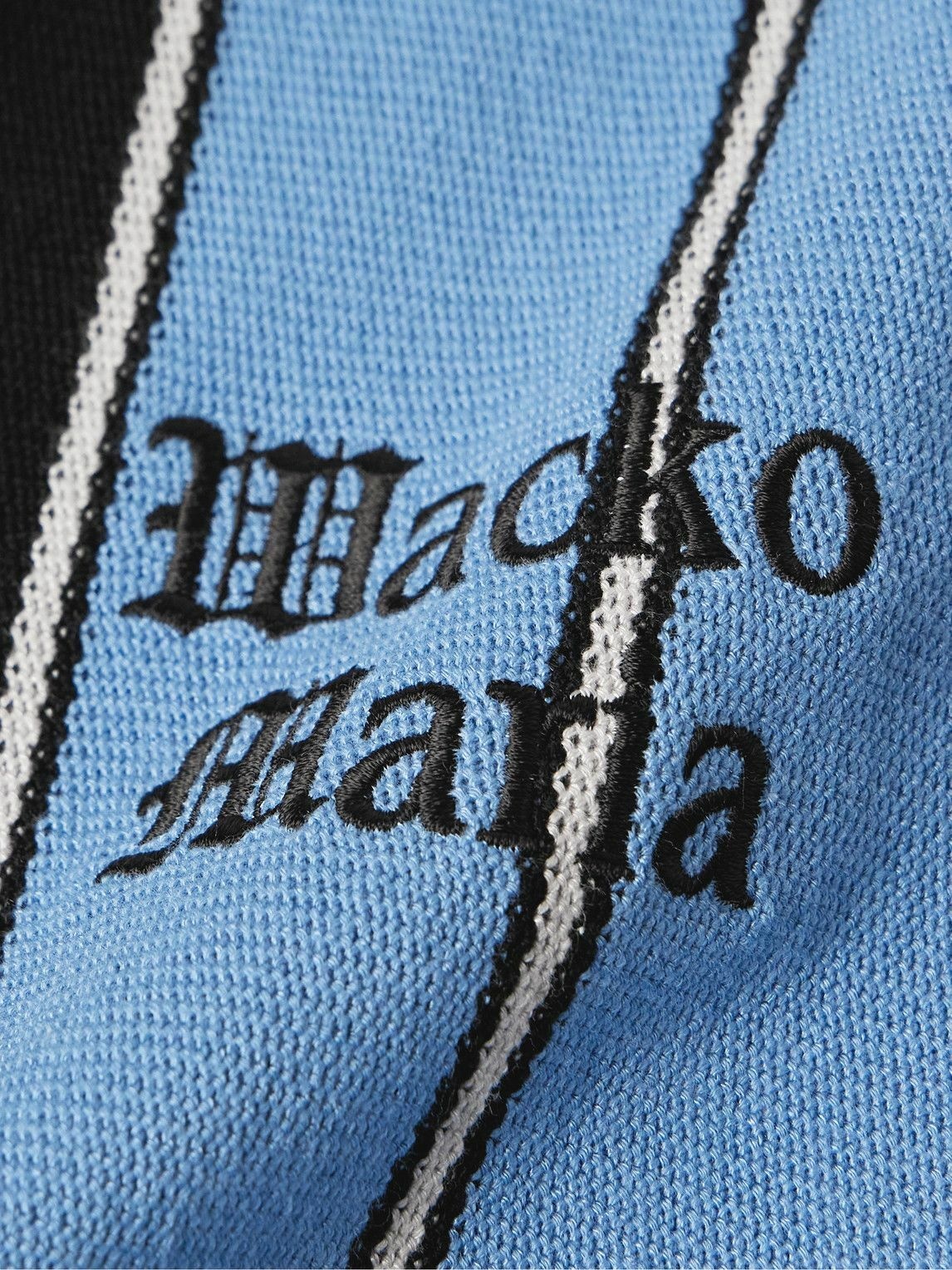 Wacko Maria - Logo-Embroidered Striped Jacquard-Knit Cotton-Blend